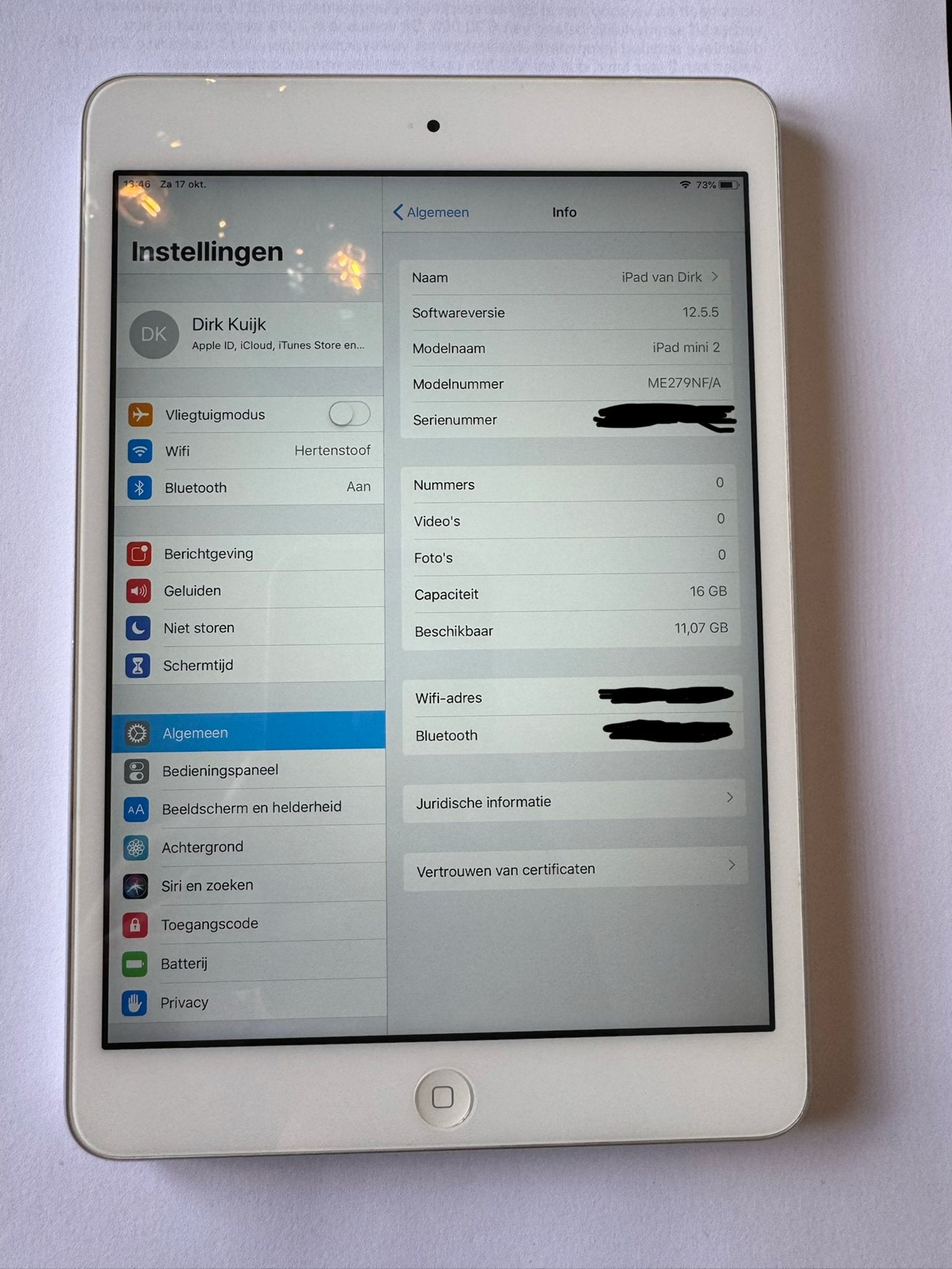Apple iPad mini 2 - 16GB - Wi-Fi - Zilver, Computers en Software, Ophalen, 8 inch, Zo goed als nieuw, 16 GB