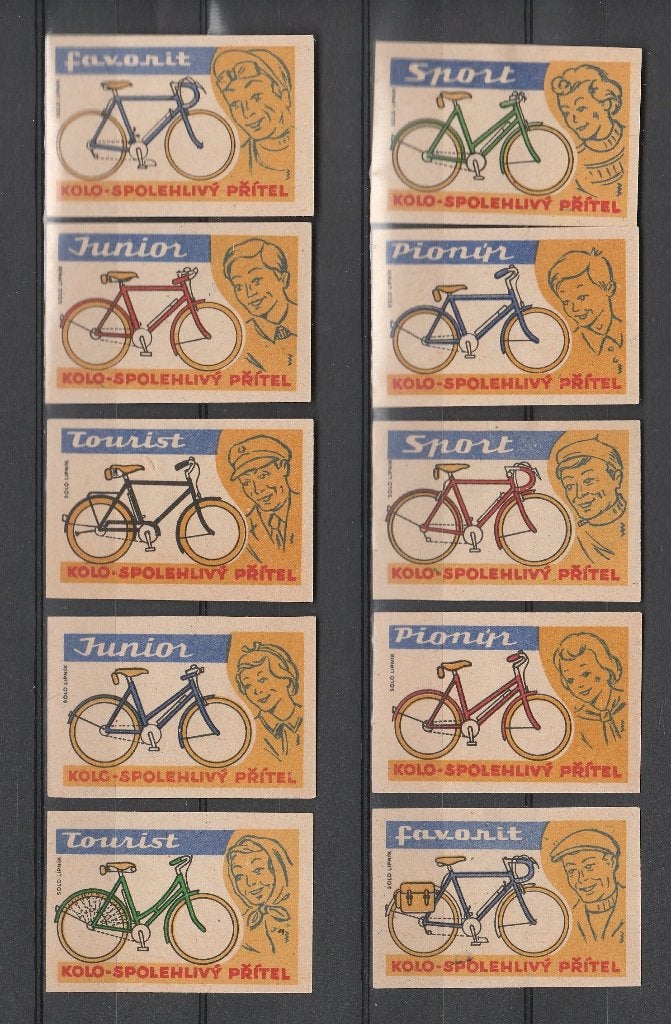 Lucifermerken,  Oostblok, Fietsen   (136), Verzenden, Zo goed als nieuw, Luciferdoosjes of -merken