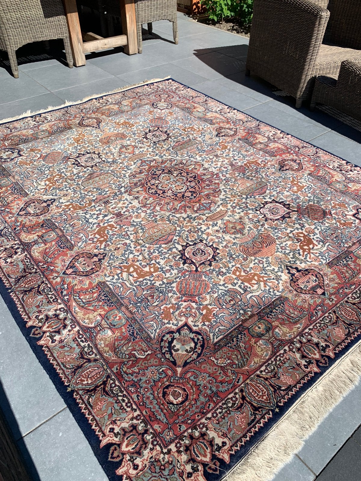 Schitterend Perzische Handgeknoopt Vintage Vloerkleed., Ophalen, Blauw, 150 tot 200 cm, 200 cm of meer