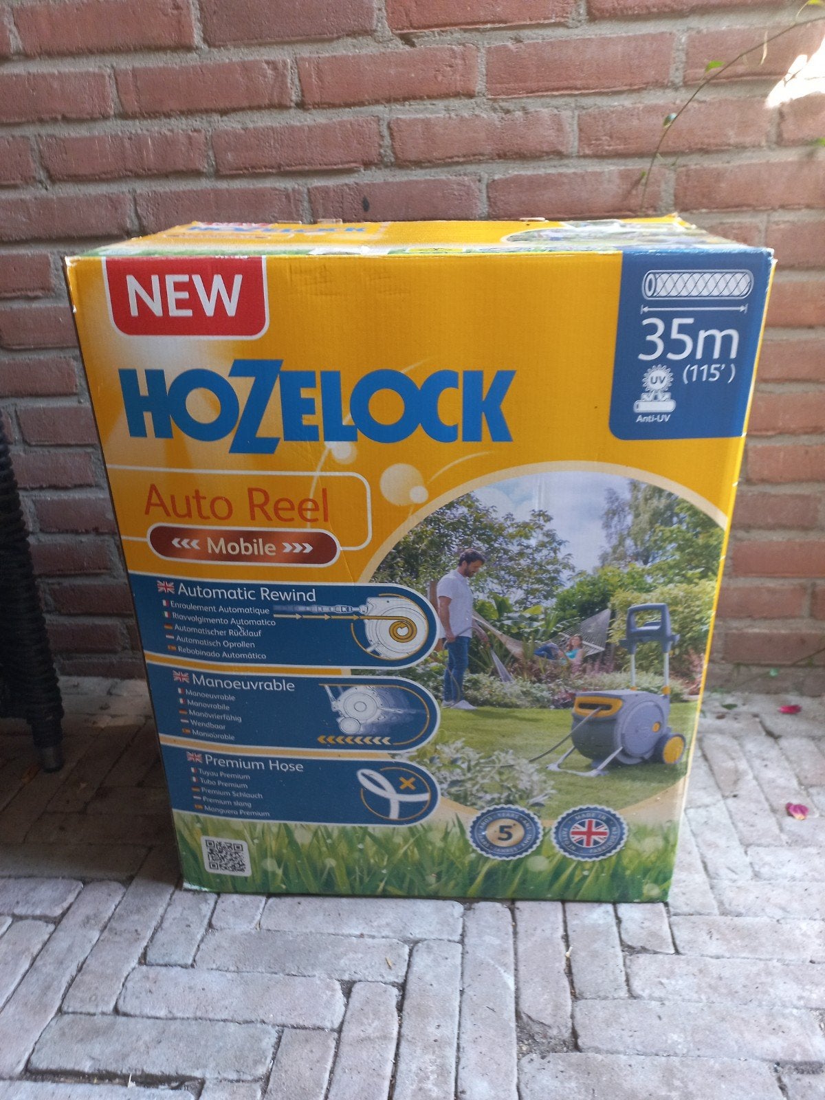 Hozelock Auto Reel Mobile - 35m automatische slangenwagen, Ophalen of Verzenden, Nieuw, Tuinslang