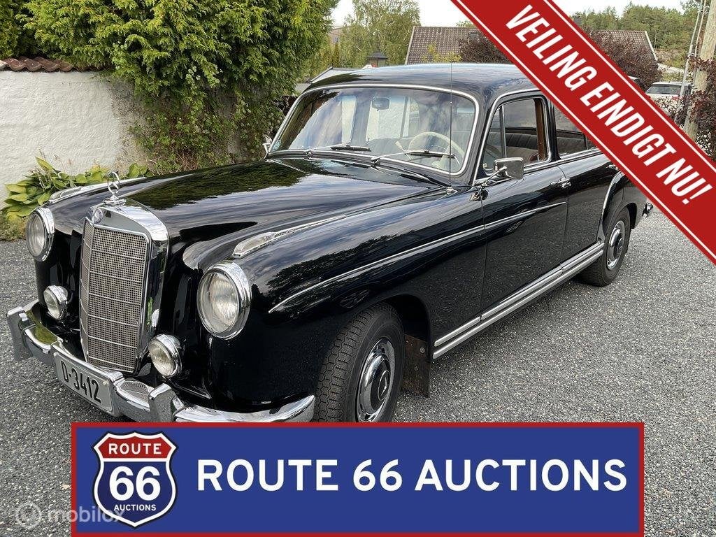 Mercedes-Benz 220 S | 1957 | Route 66 Auctions, Auto's, Overige carrosserieën, Zwart, Mercedes-Benz, Bedrijf