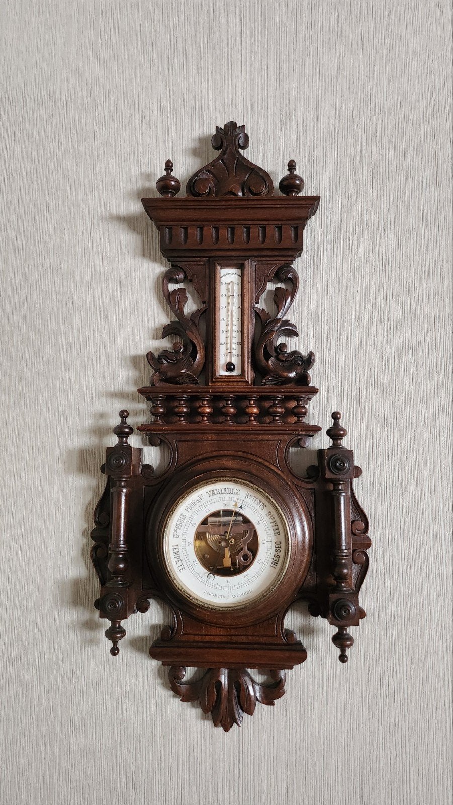 Antieke Franse barometer 19e eeuw, Ophalen