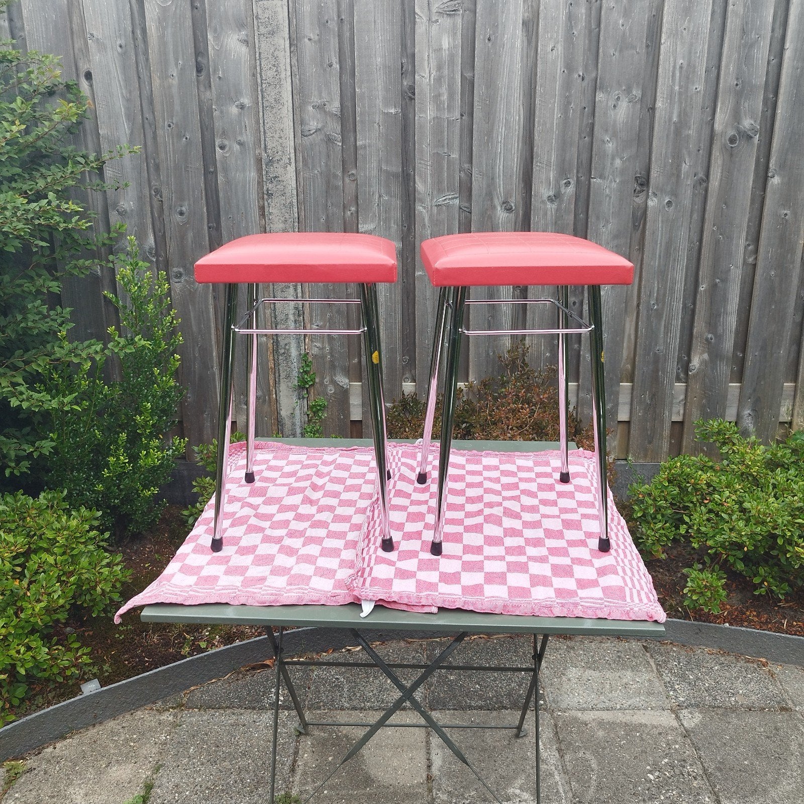 2 Vintage Brabantia krukjes rood - Made in Holland, Ophalen of Verzenden, Gebruikt, Staal