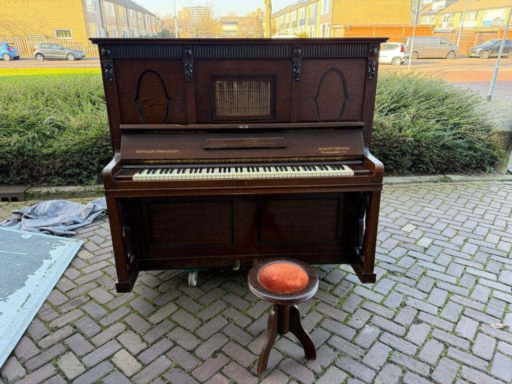 Hupfeld's Phonoliszt piano uit 1907, Muziek en Instrumenten, Piano's, Ophalen, Gebruikt, Bruin, Piano