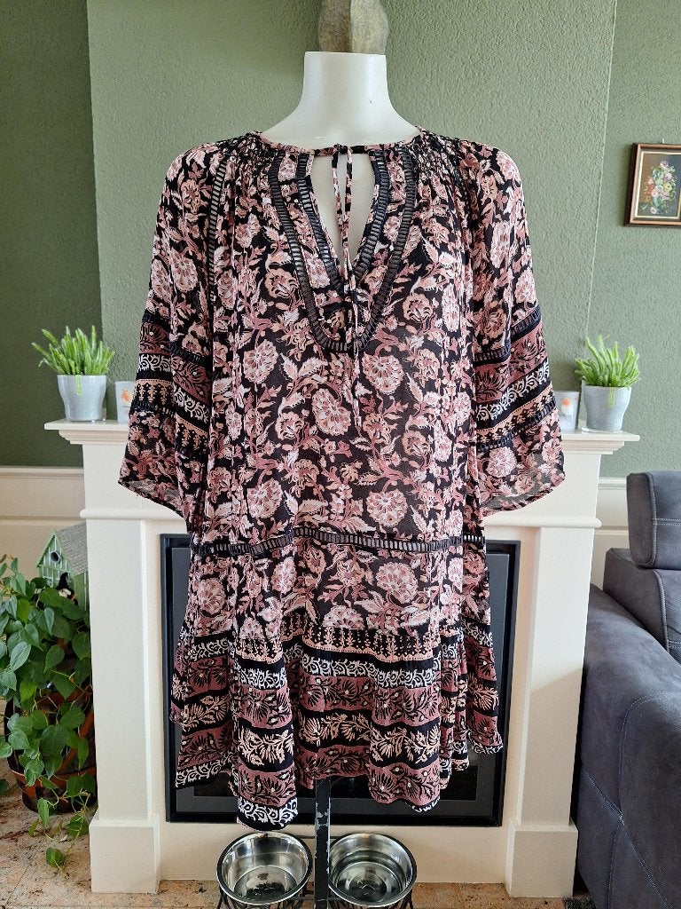 Miss June boho tuniek one size 36 / 40 franse maat 34 38 NL, Maat 38/40 (M), Miss June, Zo goed als nieuw, Meerkleurig