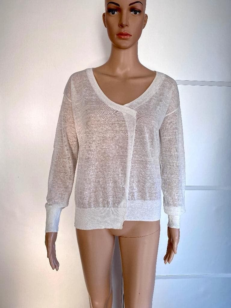 K198 Yaya maat M=38/40 linnen trui top gebroken wit, Kleding | Dames, Truien en Vesten, Maat 38/40 (M), Wit, Ophalen of Verzenden