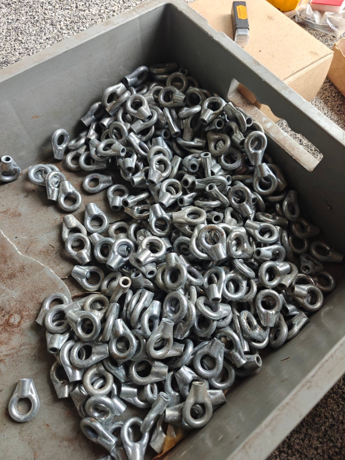 250x Oogmoer M8 DIN 582 - Hefoog - Hijsoog, Ophalen of Verzenden, Gebruikt, Bouten of Moeren