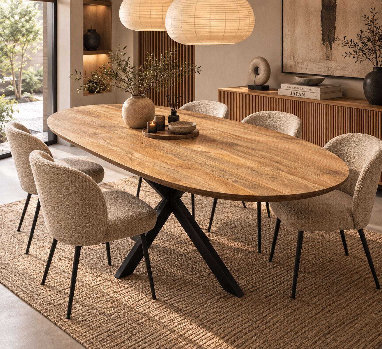 Deens ovale tafel 200cm mangohout nieuw!!, Huis en Inrichting, Ophalen, Industrieweg 25, 100 tot 150 cm, Rj