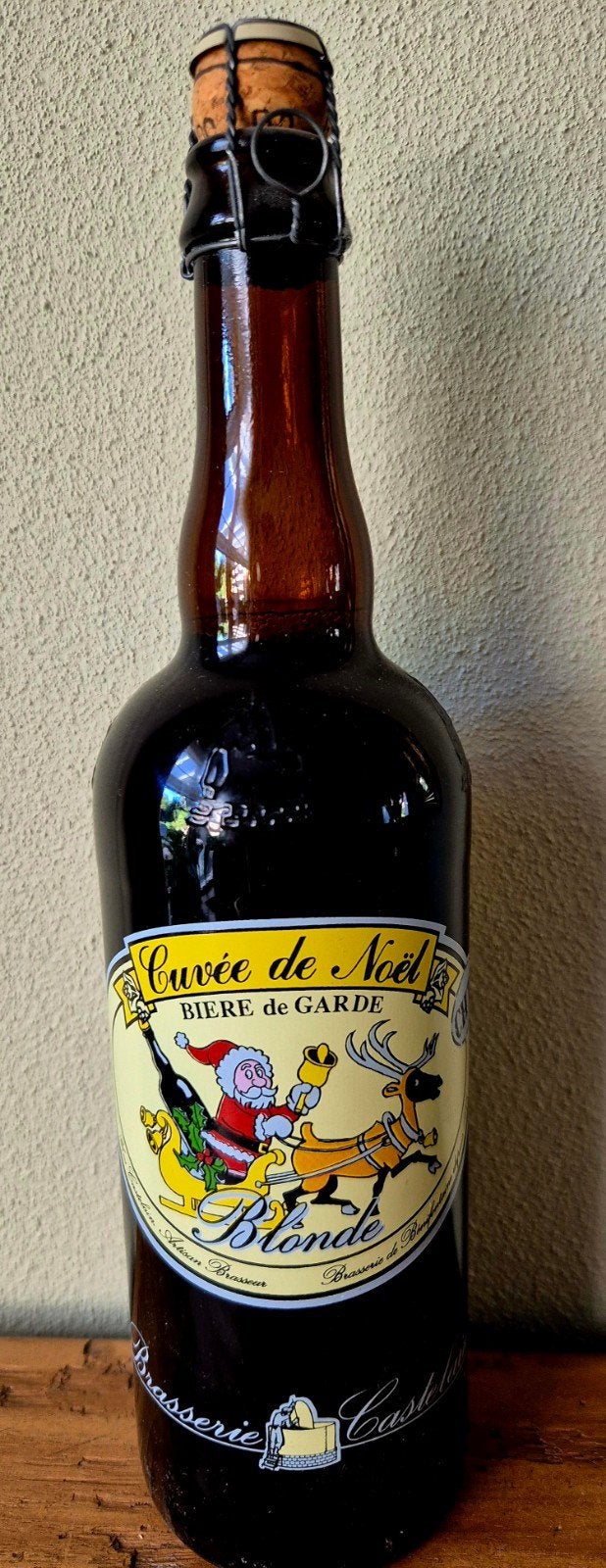 Fles Cuvée de Noël bier Brasserie Castelain Bénifontaine, Ophalen of Verzenden, Zo goed als nieuw, Flesje(s), Overige merken