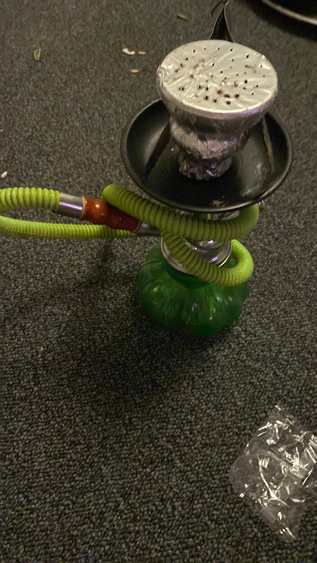 Waterpijp / Shisha - Groen met slang en folie, Ophalen, Gebruikt, (Water)pijp