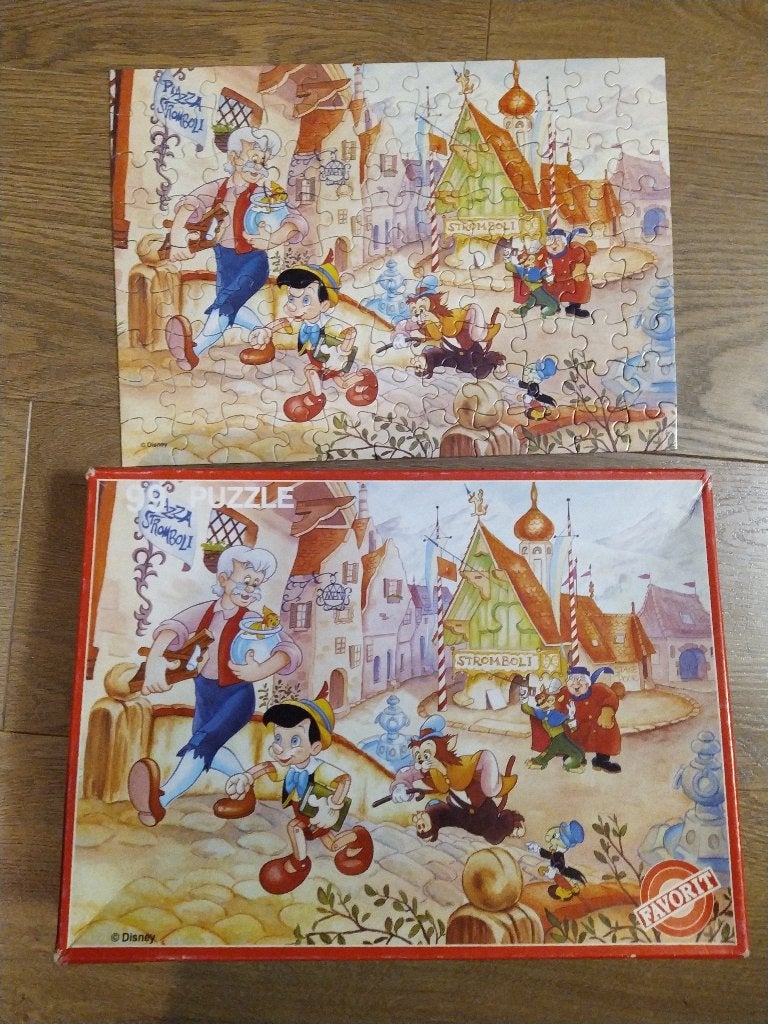 Puzzel disney pinokkio 99 stukjes - compleet, Ophalen of Verzenden, Meer dan 50 stukjes, Gebruikt, 6 jaar of ouder
