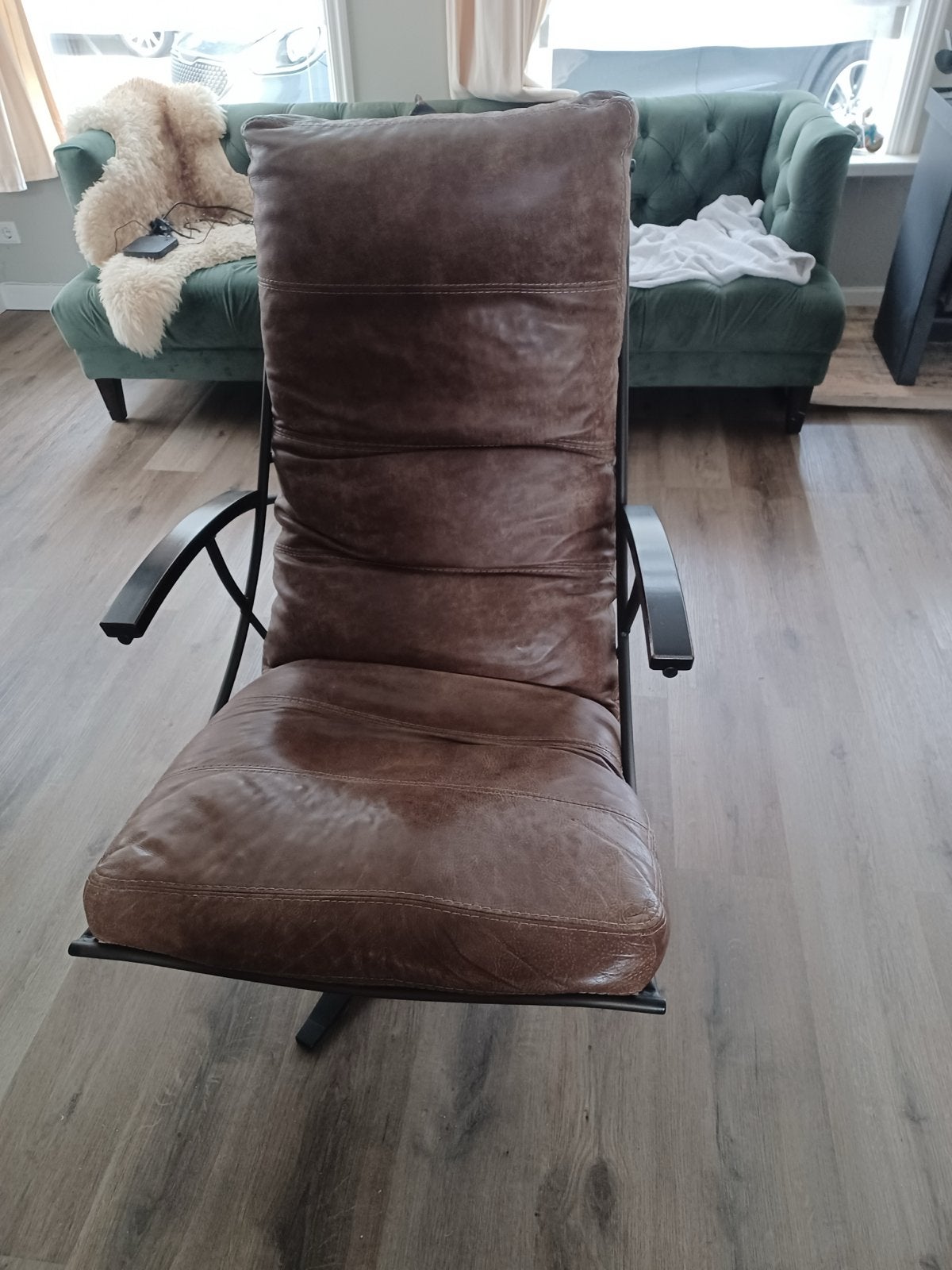Hollands design anker fauteuil, Ophalen, Gebruikt, Bruin, Leer