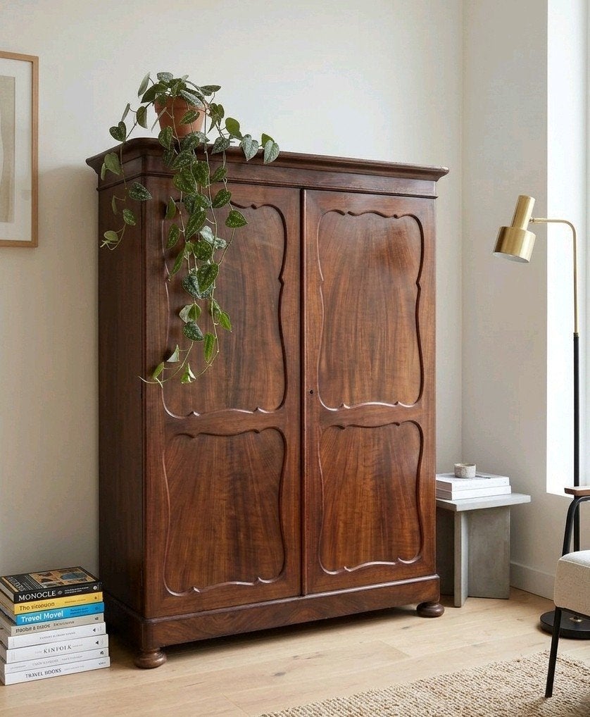 OPRUIMING Antieke Biedermeier meidenkast vintage hangkast, Verzenden