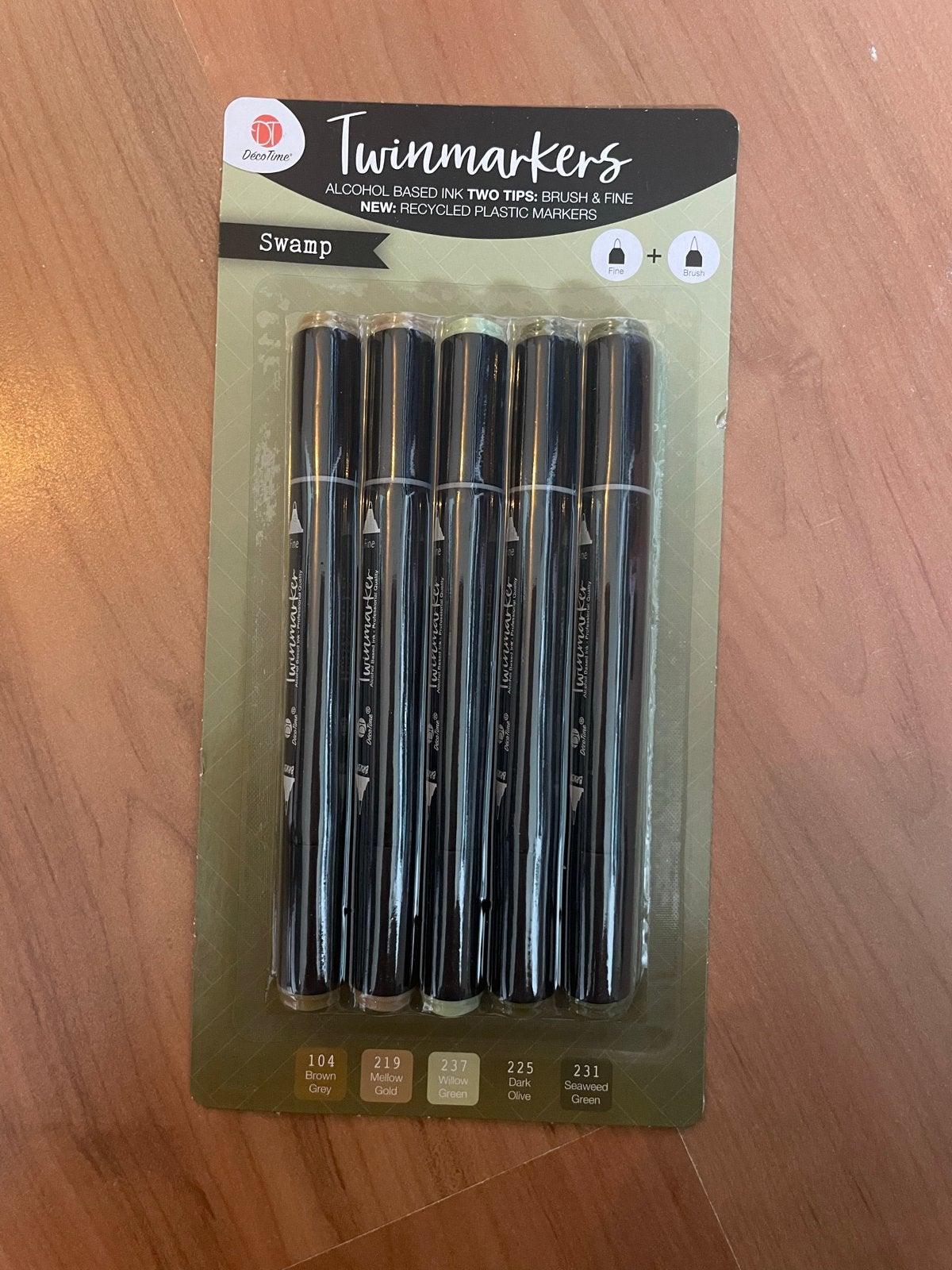 DecoTime Twinmarkers - Swamp kleuren (5 stuks), Hobby en Vrije tijd, Ophalen of Verzenden, Nieuw, Potlood of Stift