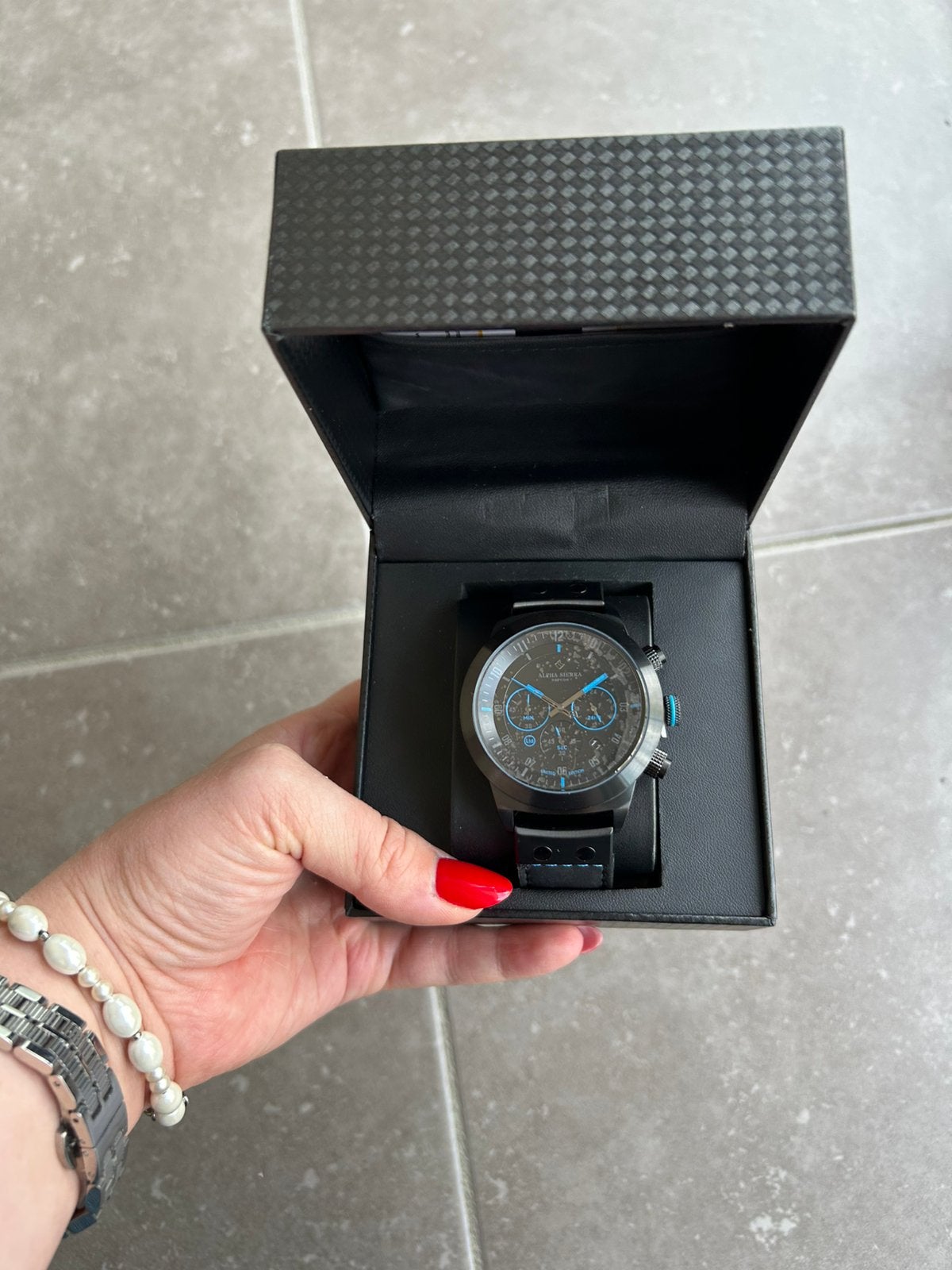 Alpha sierra herenhorloge, Ophalen of Verzenden, Zo goed als nieuw, Zwart