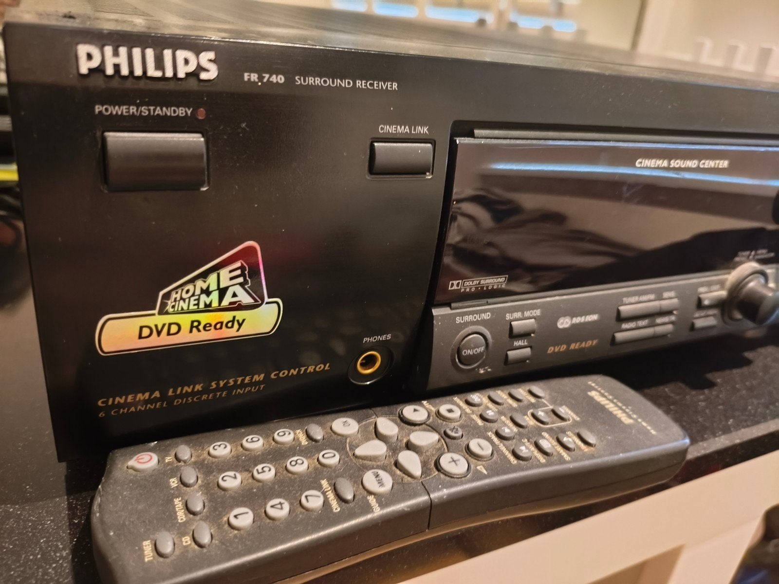 Philips FR740 Surround Receiver + Afstandsbediening, Overige merken, Ophalen of Verzenden, 120 watt of meer, Gebruikt