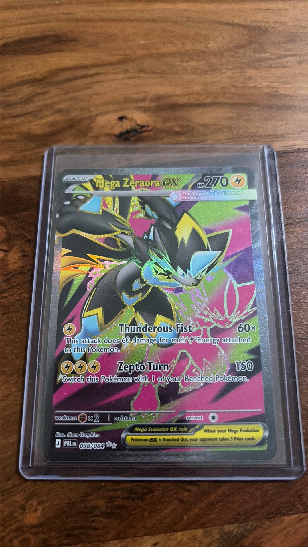 Mega Zeraora Ex #98, Ophalen of Verzenden, Zo goed als nieuw, Losse kaart