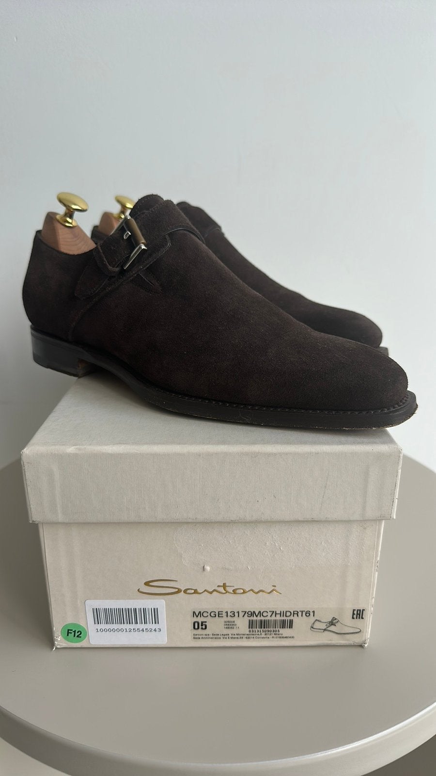 Foto 4 van SANTONI (Goodyear-constructie) Gesp Bruin Suede, maat 5 (UK)
