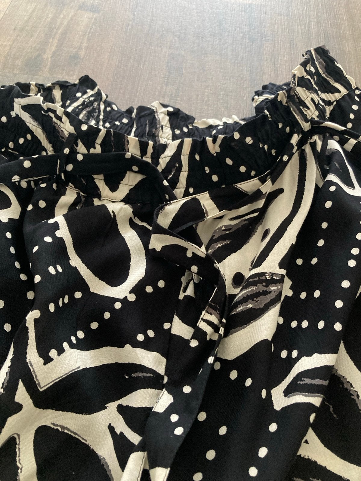 MS Mode Broek met print - Maat 54, Ophalen of Verzenden, Zo goed als nieuw, Zwart, Broek of Spijkerbroek