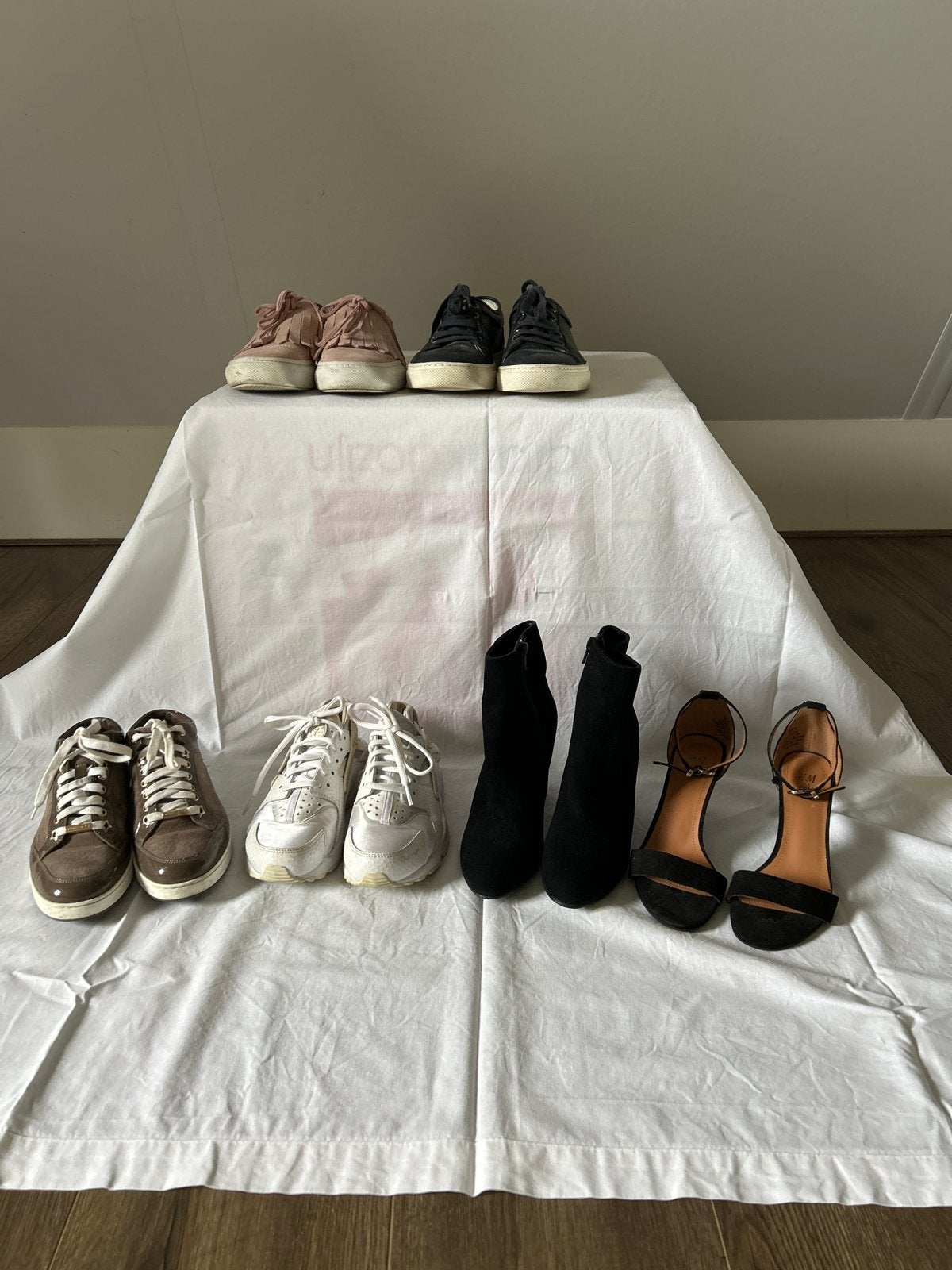 Set damesschoenen: maat 36 sneakers, laarzen en hakken, Kleding | Dames, Ophalen of Verzenden, Gedragen, Overige kleuren, Sneakers of Gympen
