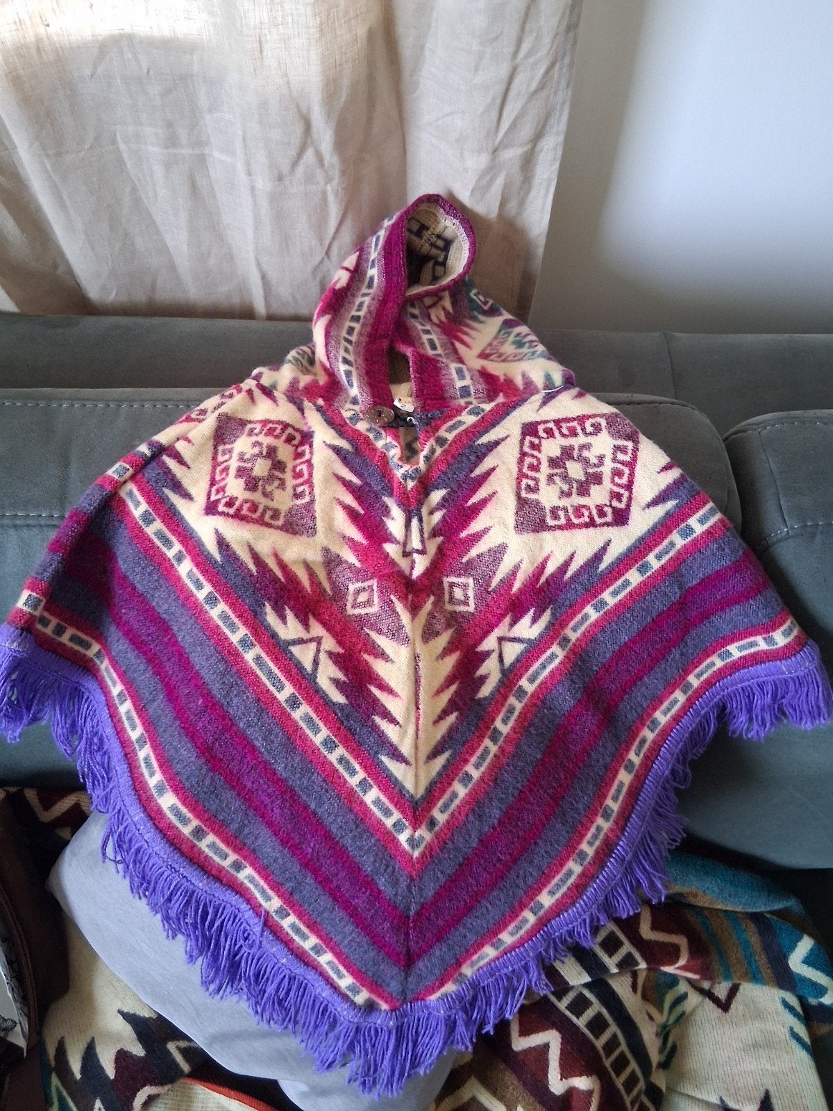 nieuw Alpaca wollen poncho voor 2 jarige, Ophalen of Verzenden, Nieuw, Hecho en Ecuador, Jongen of Meisje