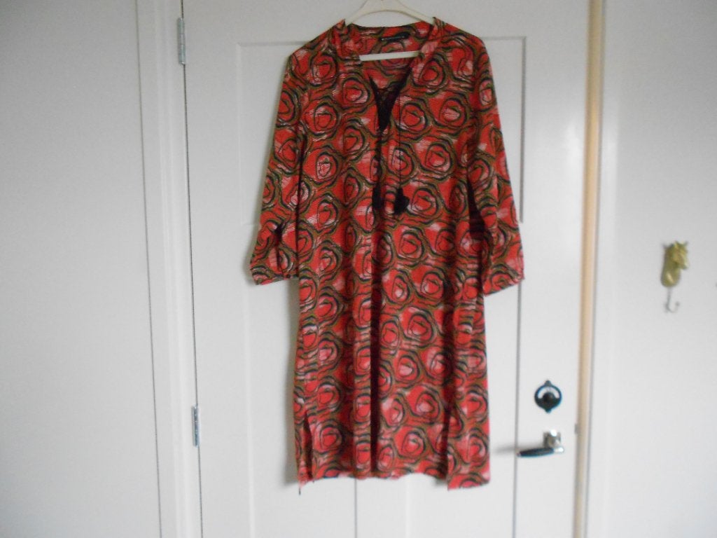 Expresso jurk, rood/multi, maat 46, Maat 46/48 (XL) of groter, Zo goed als nieuw, Knielengte, Meerkleurig