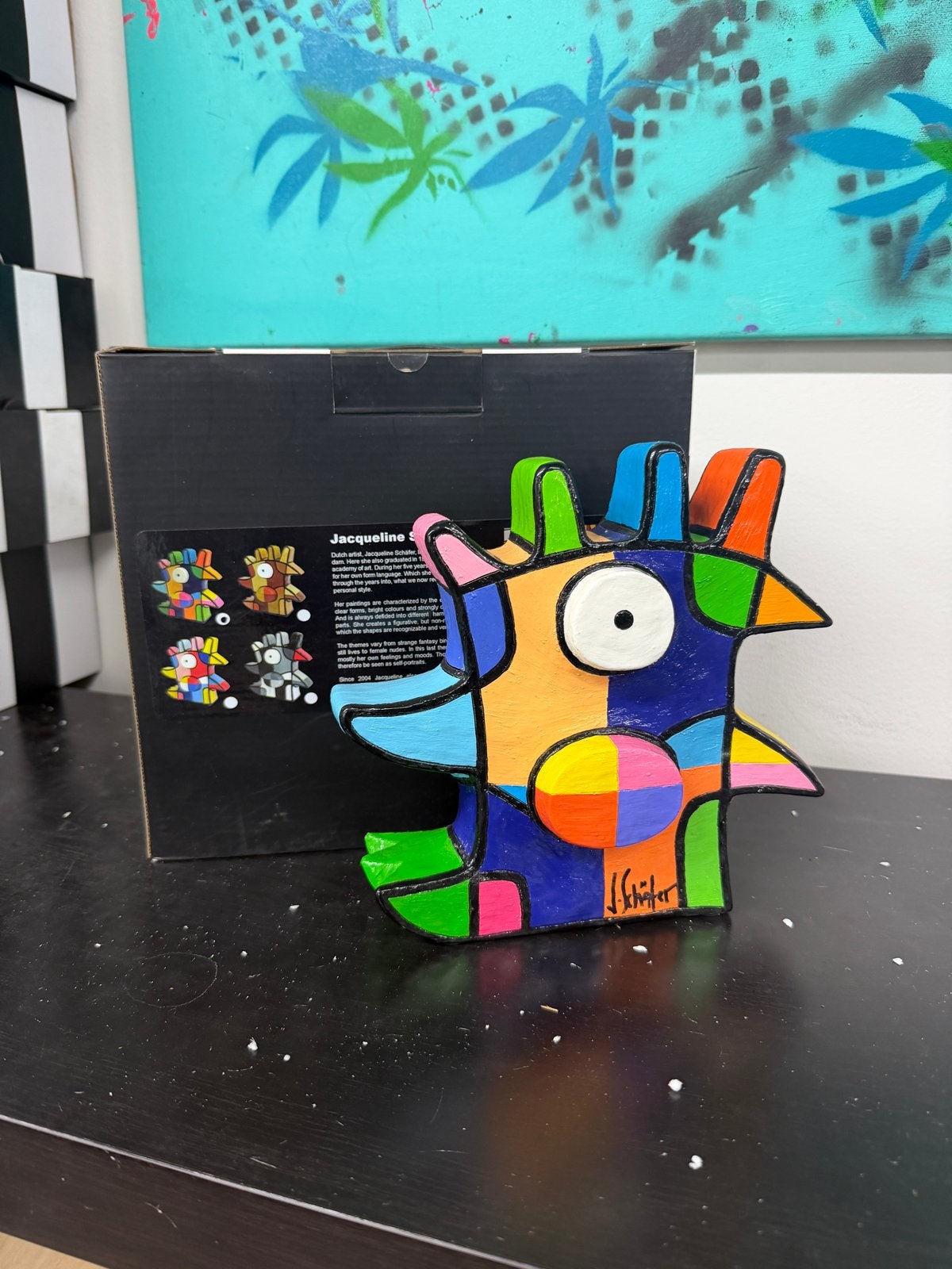 Vreemde Vogels - Jacqueline Schäfer - Kleurrijk Beeld, Antiek en Kunst, Minder dan 20 cm, Ophalen of Verzenden, Overige materialen