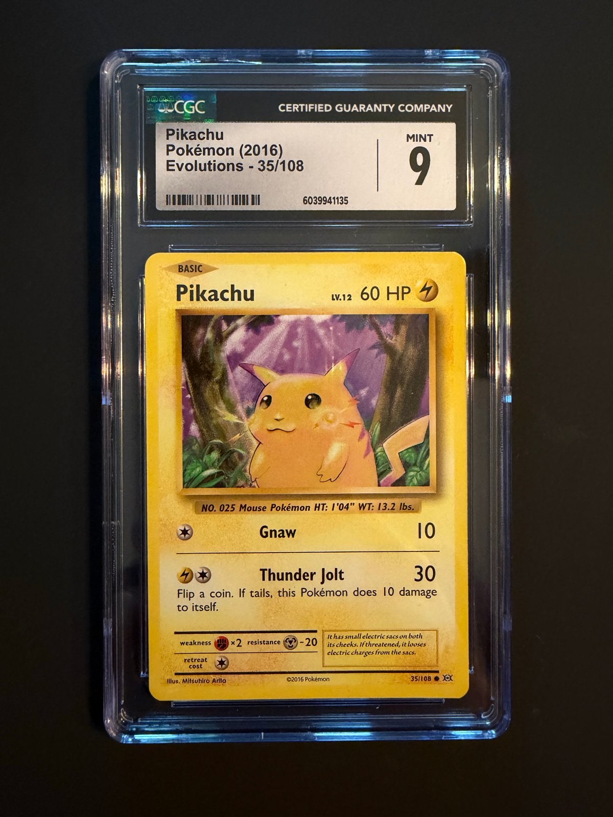 Pikachu Pokémon Evolutions 2016 CGC 9 Mint, Verzenden, Zo goed als nieuw, Losse kaart