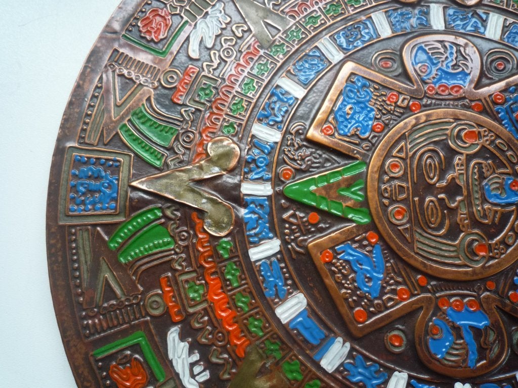 Maya Kalender Wanddecoratie - Meerkleurig, Antiek en Kunst, Wanddecoratie, Ophalen of Verzenden, Overige herkomsten, Meerkleurig