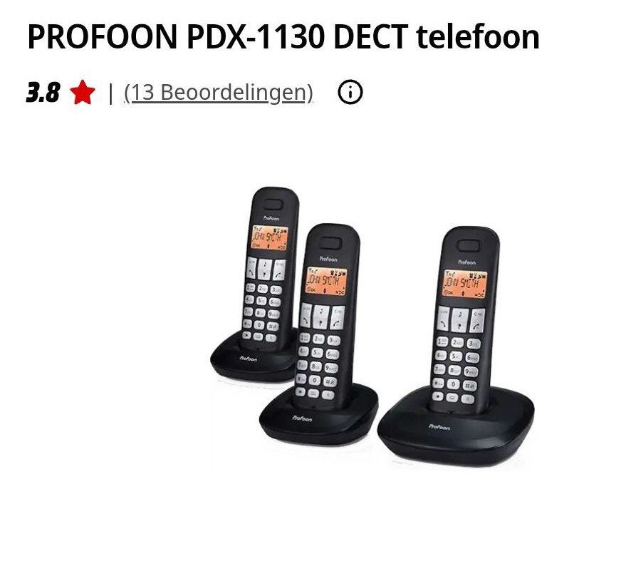 PROFOON PDX-1130 DECT telefoon - Set van 3, Ophalen, Gebruikt, 3 handsets