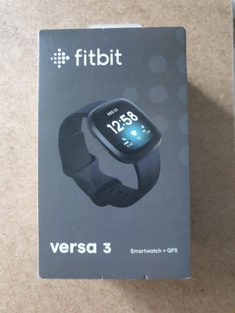 Fitbit Versa 3 met lader, Zwart, Slaap, Ophalen of Verzenden, Zo goed als nieuw