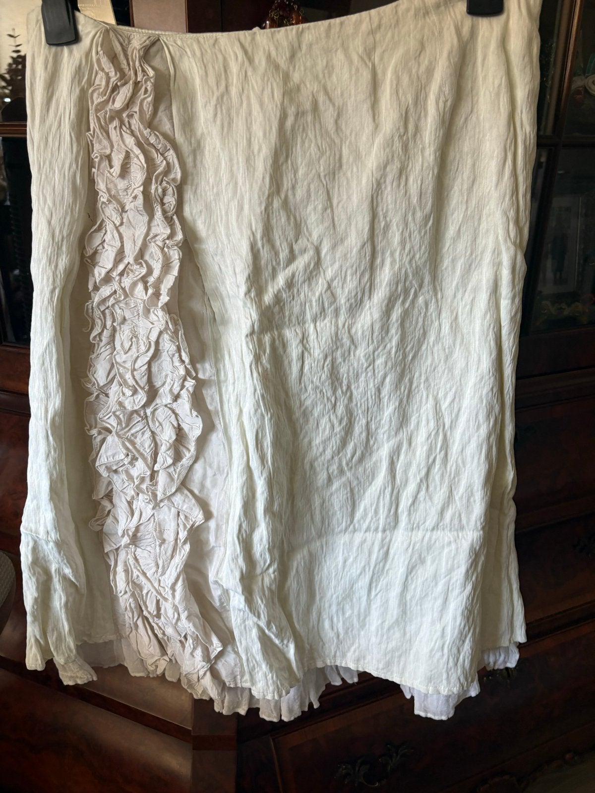Pulls rok maat 42 met ruches, Kleding | Dames, Rokken, Zo goed als nieuw, Maat 42/44 (L), Beige, Knielengte, Ophalen of Verzenden
