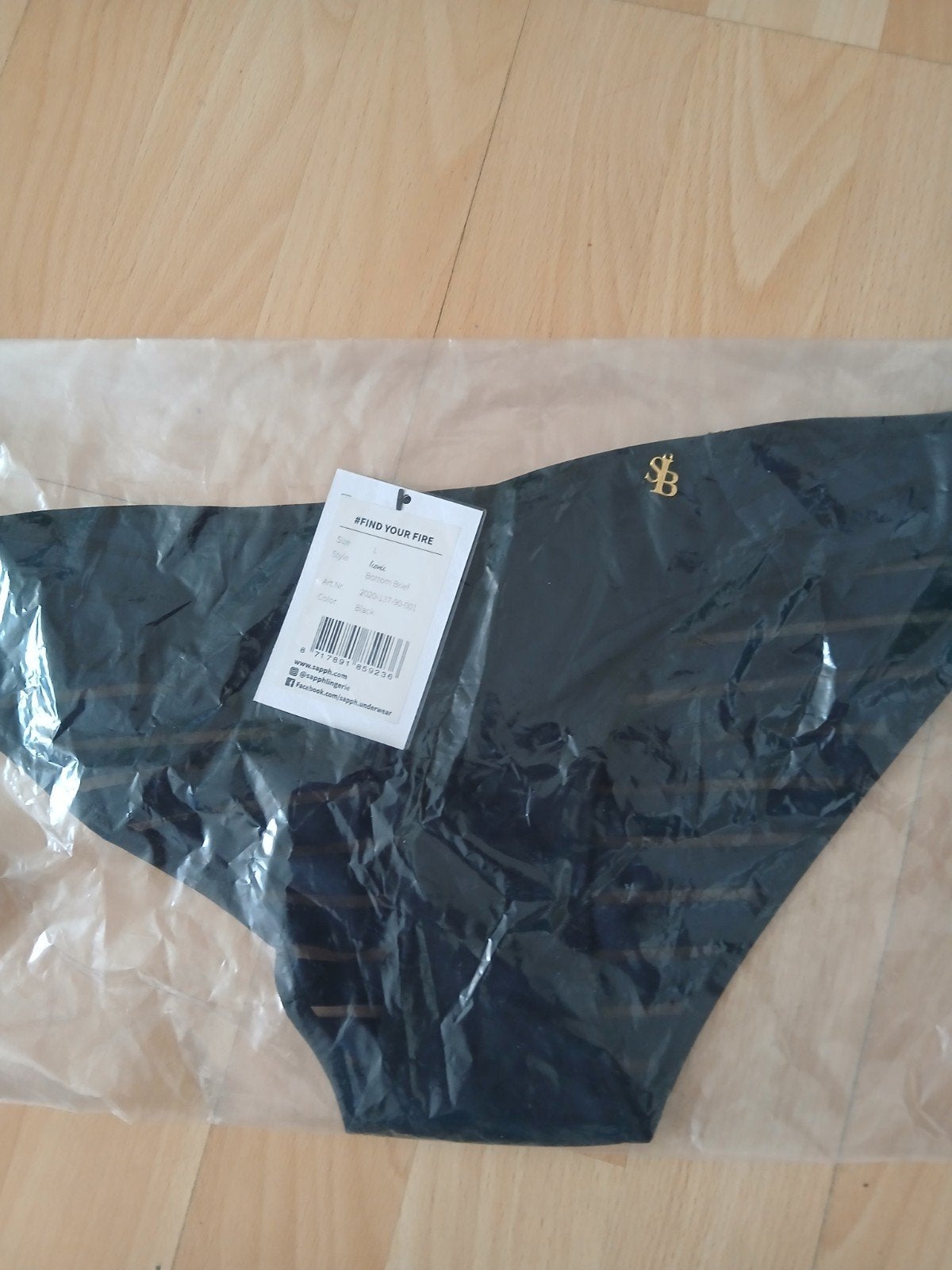 Sapph Lingerie Zwarte Slip - Nieuw met label, Sapph, Ophalen of Verzenden, Zwart, Slip