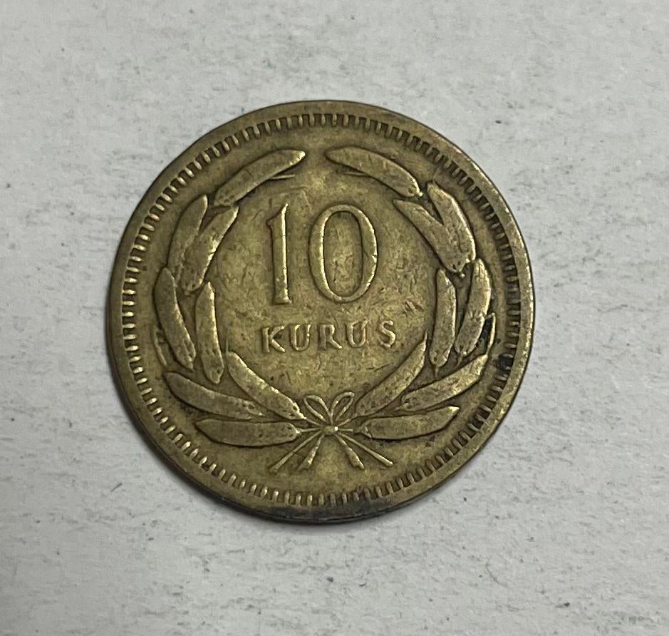 10 kurus Turkije 1949, Ophalen of Verzenden, Overige landen