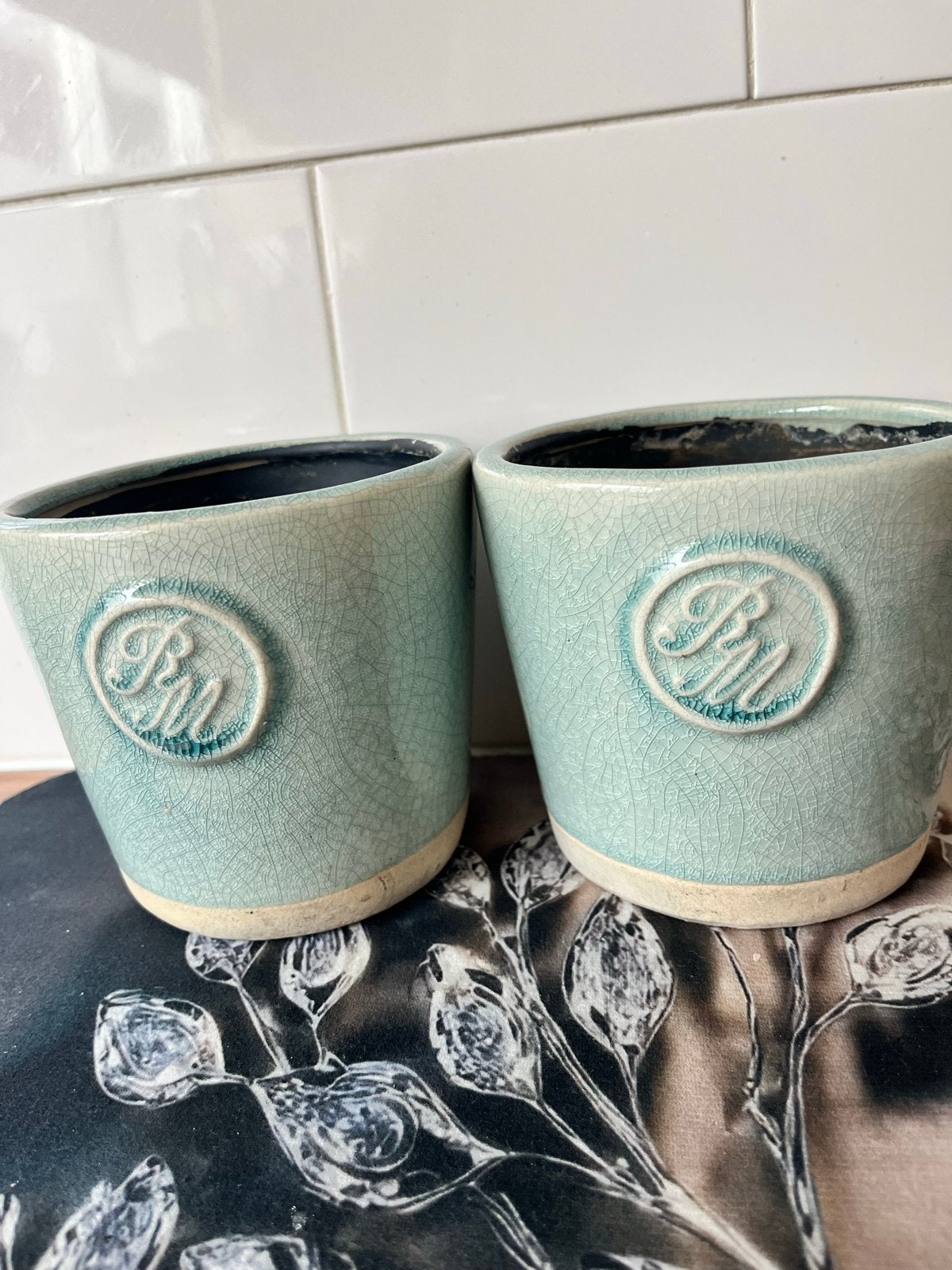 Rivièra Maison Bloempotjes - Set van 2, Rond, Binnen, Ophalen of Verzenden, Zo goed als nieuw