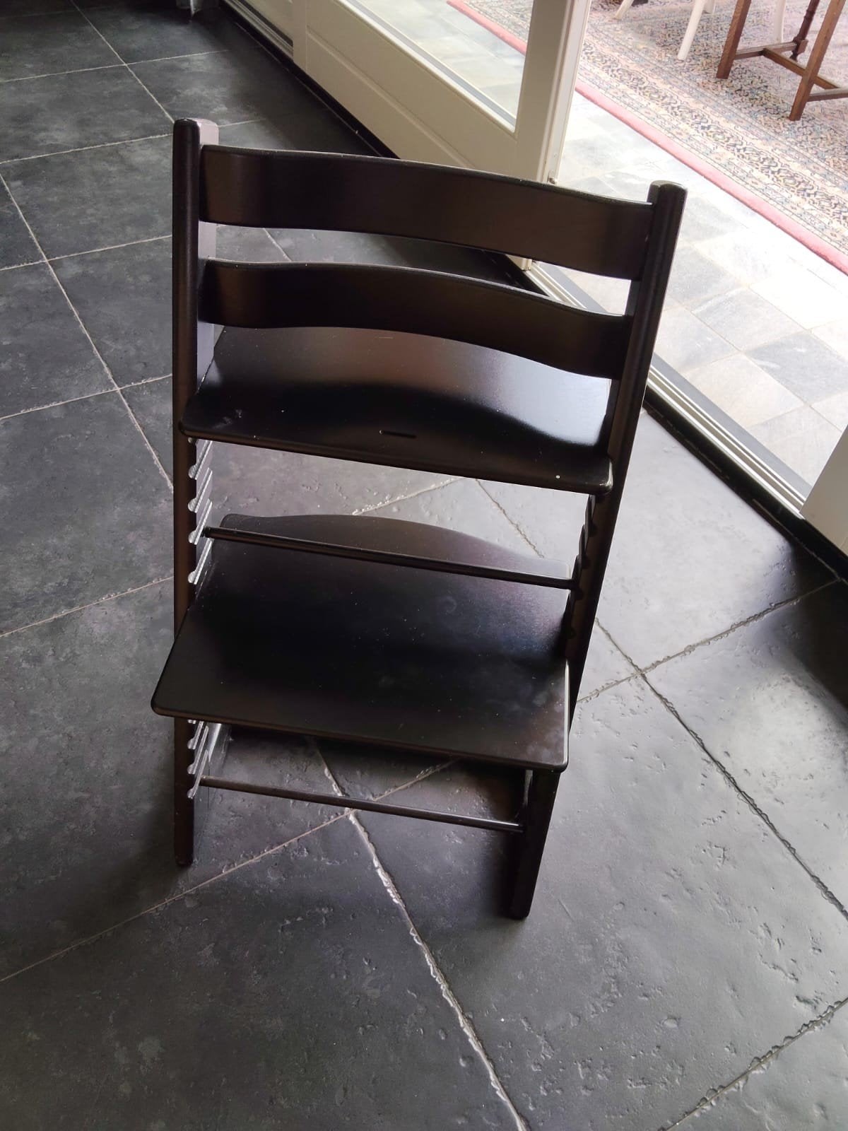 Stokke Tripp Trapp meegroeistoel - Zwart, Ophalen of Verzenden, Gebruikt, Meegroeistoel, Aanschuifbaar