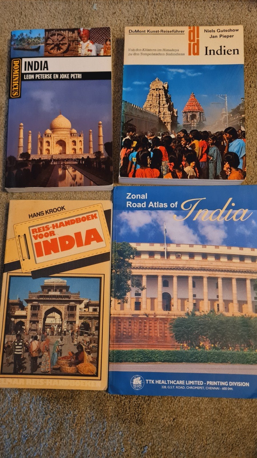 4 reisboeken India, incl. kunstgids (Duits), pakketprijs, Ophalen of Verzenden