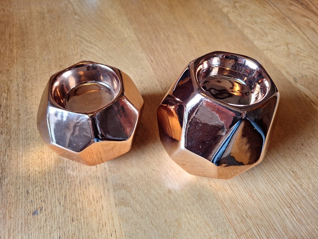 Paar waxinelichthouders/ theelichthouders, 10 cm, Meerkleurig, Overige merken, Waxinelichthouder