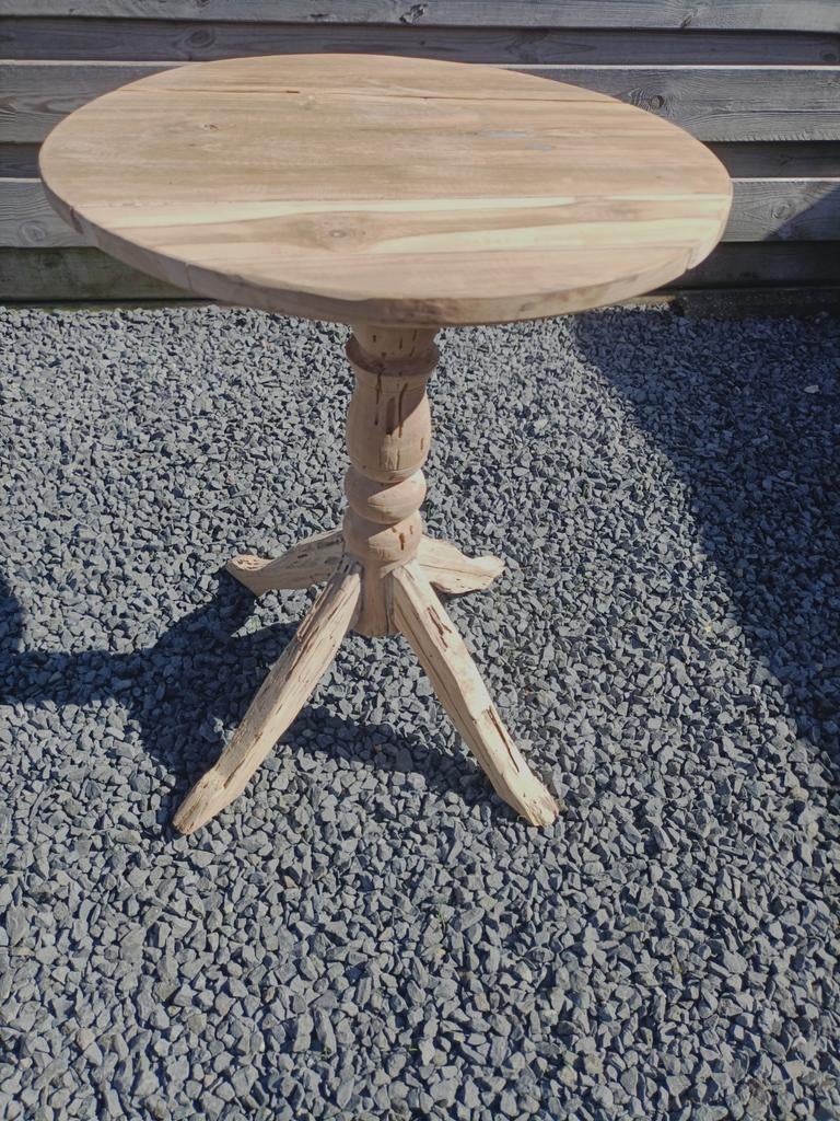 Nieuw rond houten tafeltje - perfect voor elke ruimte!, Rond, Nieuw, 55 tot 75 cm, Modern, Landelijk, Scandinavisch