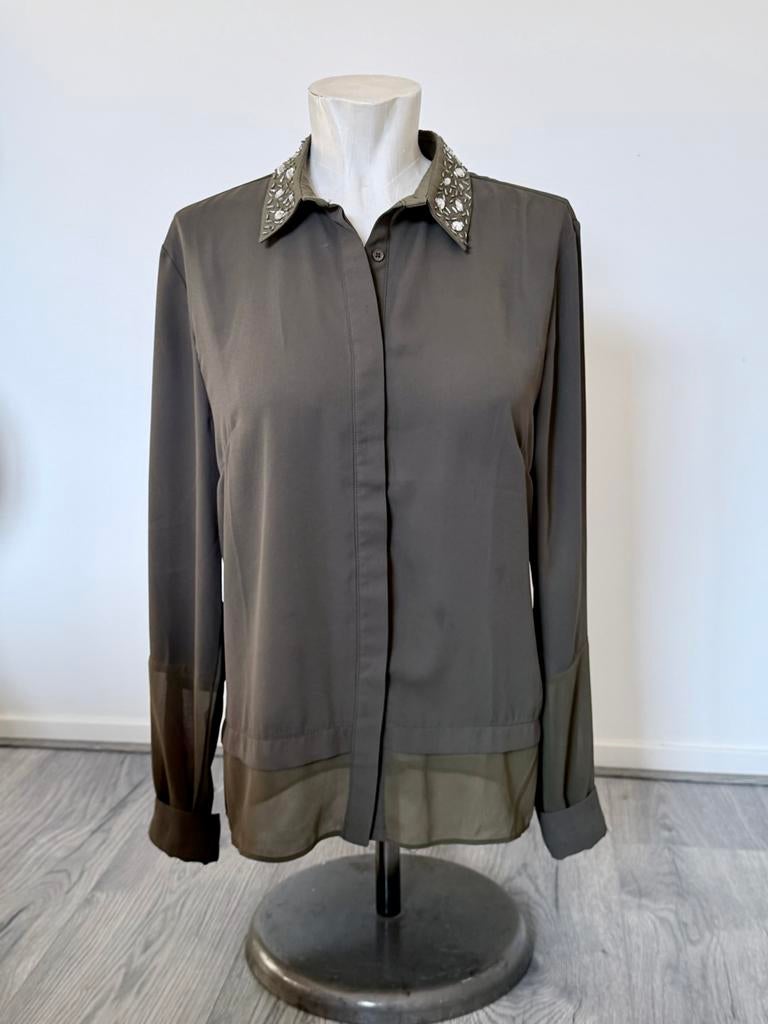 Jacky Luxury Blouse met Kraagdetail - Maat M, Ophalen of Verzenden, Zo goed als nieuw, Maat 38/40 (M), Groen