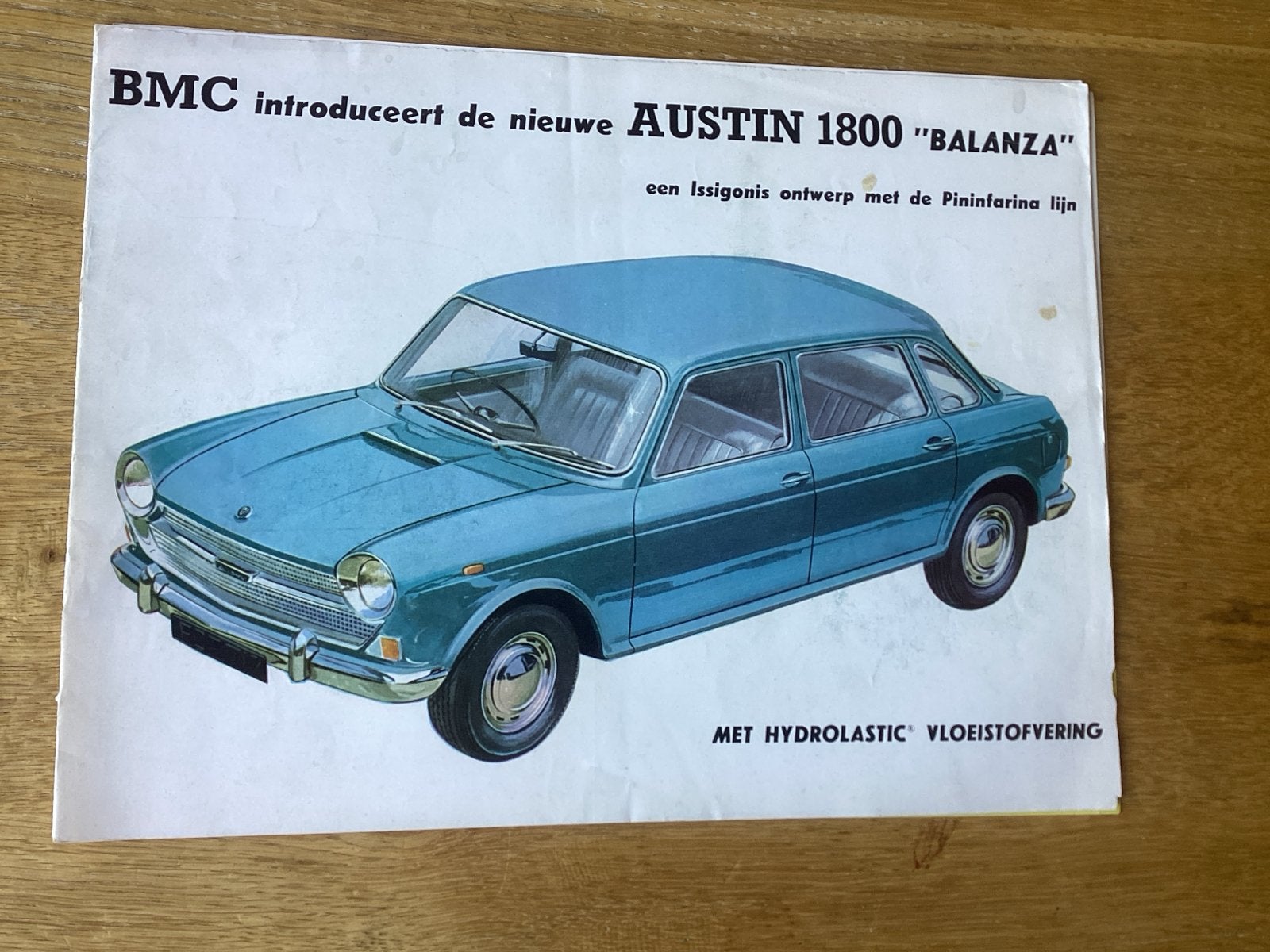 Austin 1800 "Balanza" brochure - BMC - Pininfarina, Ophalen of Verzenden, Gelezen, Overige merken