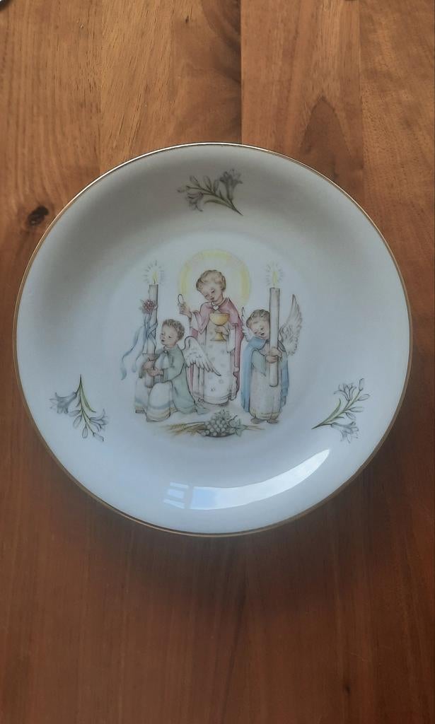 Communie bord bordje 19,5 cm, Ophalen of Verzenden