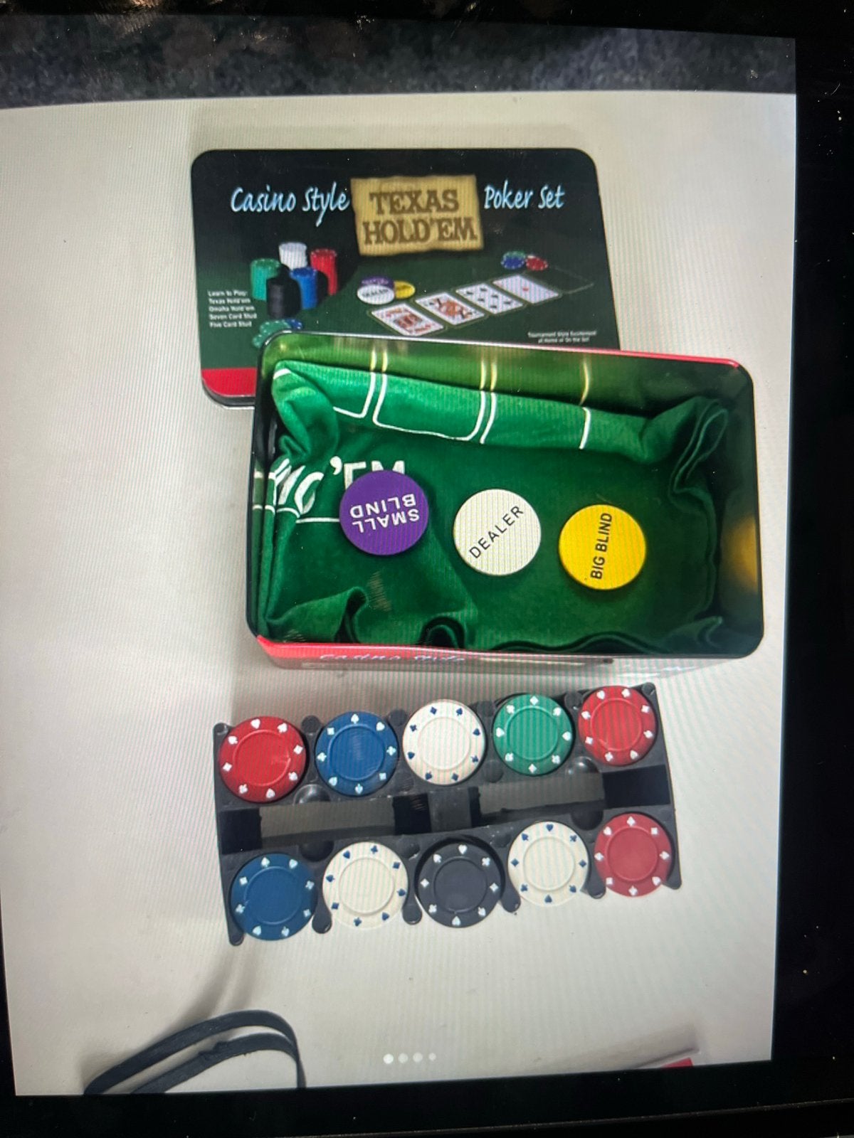 Casino Style Texas Hold'em Poker Set, Hobby en Vrije tijd, Drie of vier spelers, Ophalen of Verzenden, Zo goed als nieuw