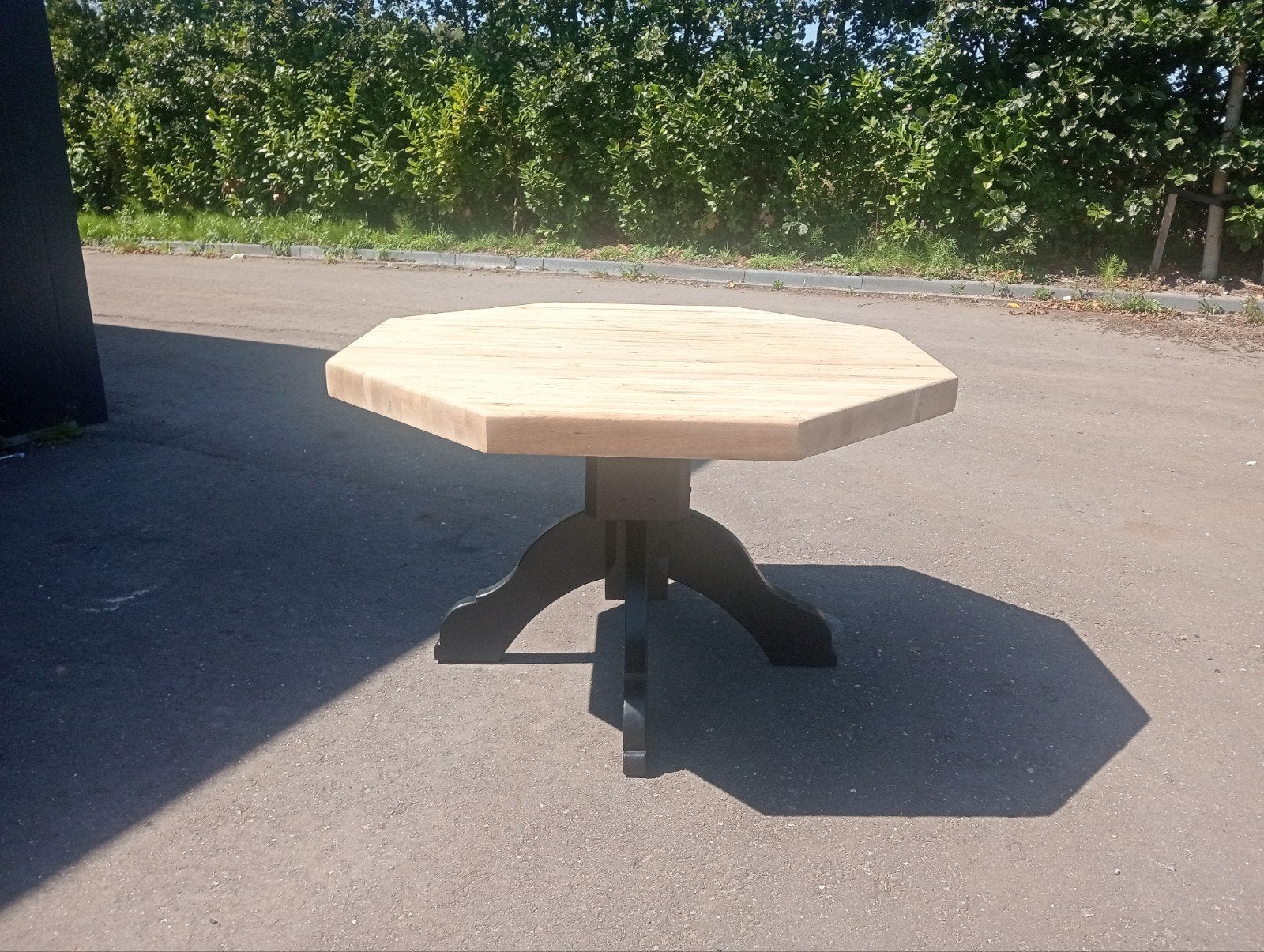 Massief Eiken Eettafel - 115cm diameter, 7cm dik, Huis en Inrichting, Tafels | Eettafels, Ophalen, Gebruikt, Vier personen, 100 tot 150 cm