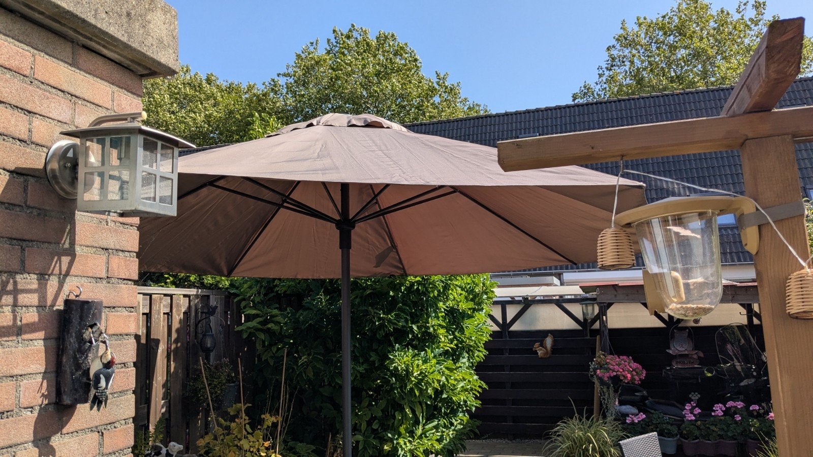 Tuinparasol diameter 3 m 50 cm MADISON, Ophalen, 3 tot 4 meter, Stokparasol