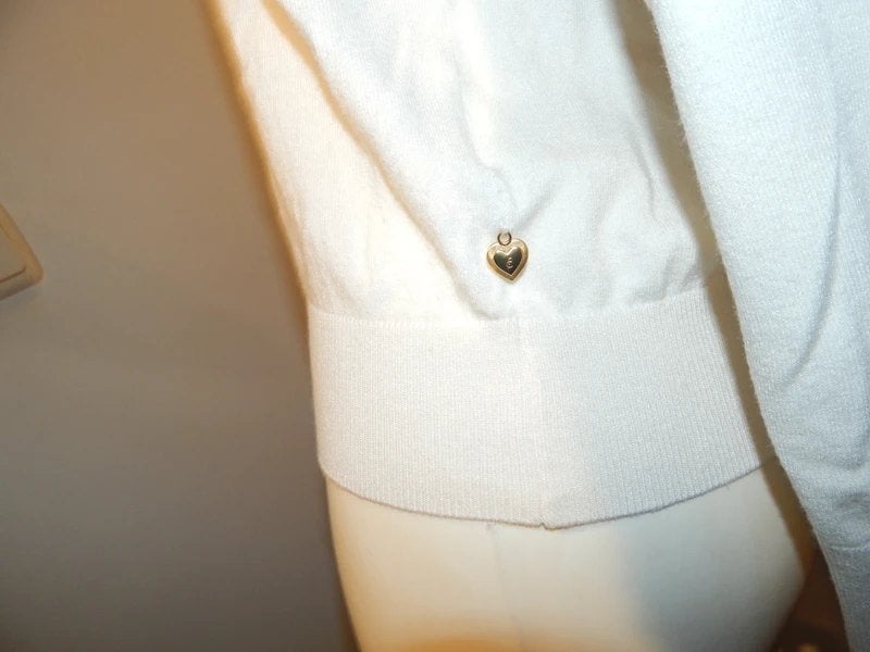 Fabienne Chapot gebreide trui gouden hartjes knoopjes S, Kleding | Dames, Verzenden, Wit, Fabienne Chapot, Maat 36 (S)