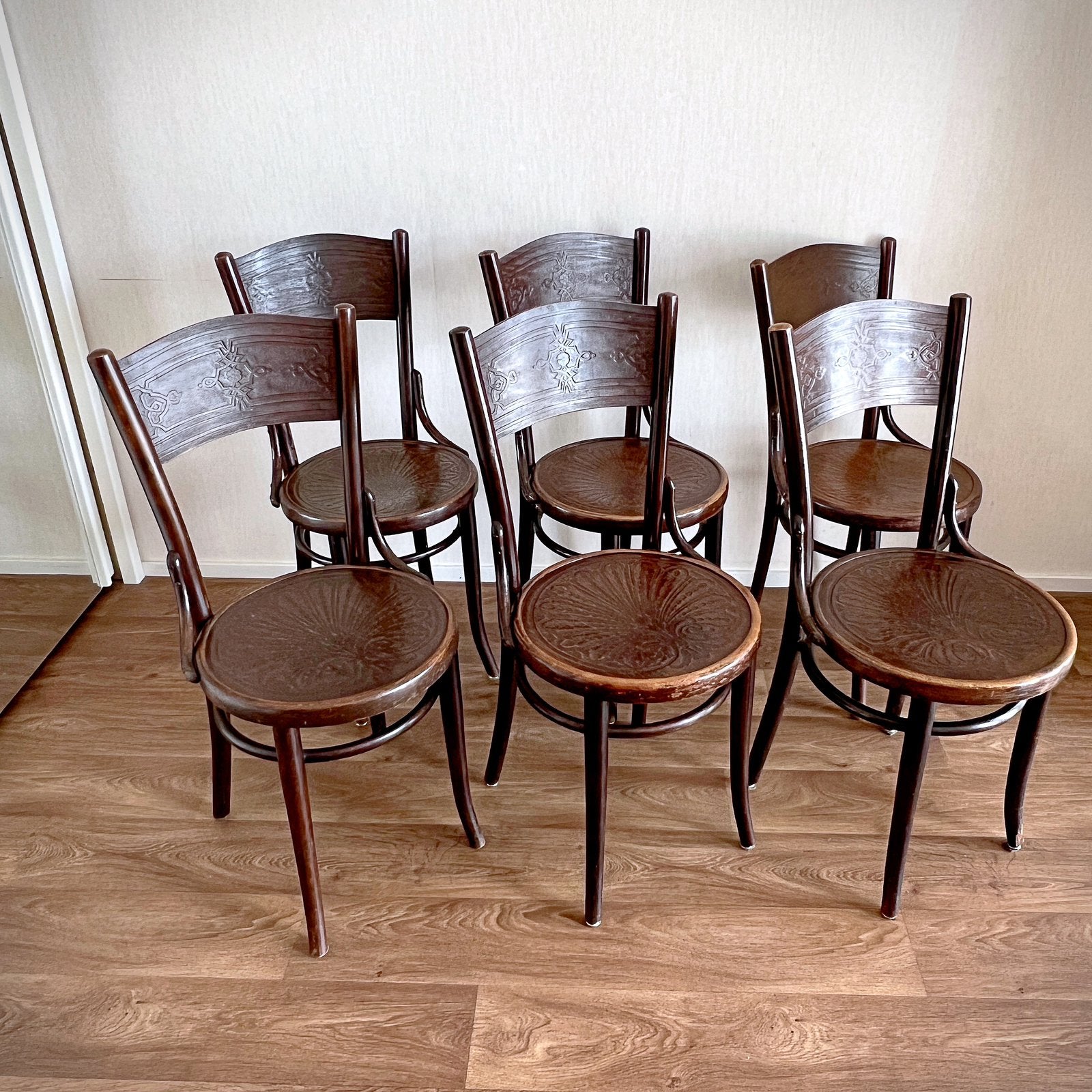 Vintage houten stoelen Cosmos Thonet 4 stuks, Antiek en Kunst, Ophalen