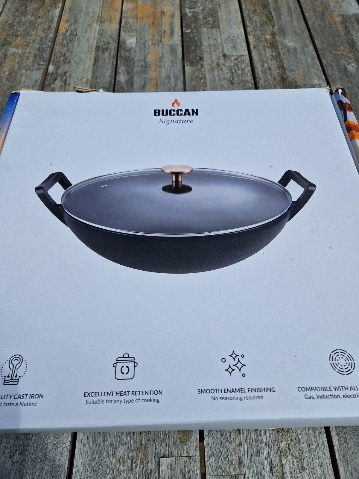 Buccan hamersley gietijzeren wokpan morgen weg, Huis en Inrichting, Keuken | Potten en Pannen, Ophalen, Nieuw, Gietijzer, Wok