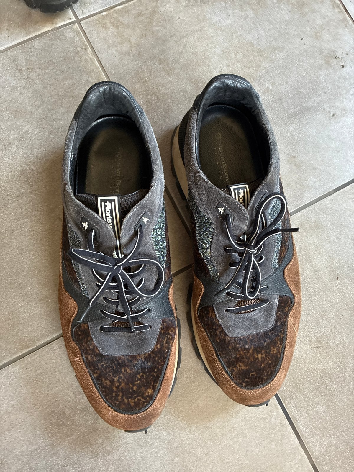 Floris van Bommel De Blokker sneaker bruin/cognac suède - Mt, Ophalen of Verzenden, Zo goed als nieuw, Bruin, Sneakers of Gympen