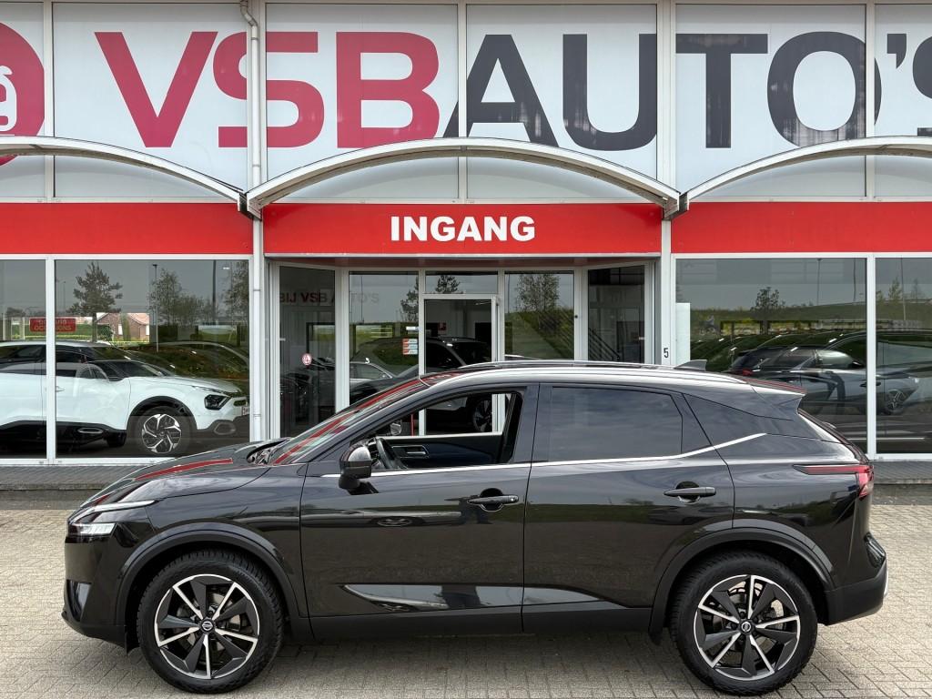 Nissan QASHQAI 1.3 DIG-T MHEV TEKNA 140PK HALF-LEER NAVI PAN, Gebruikt, Huisgarantie, USB, Met garantie (alle)
